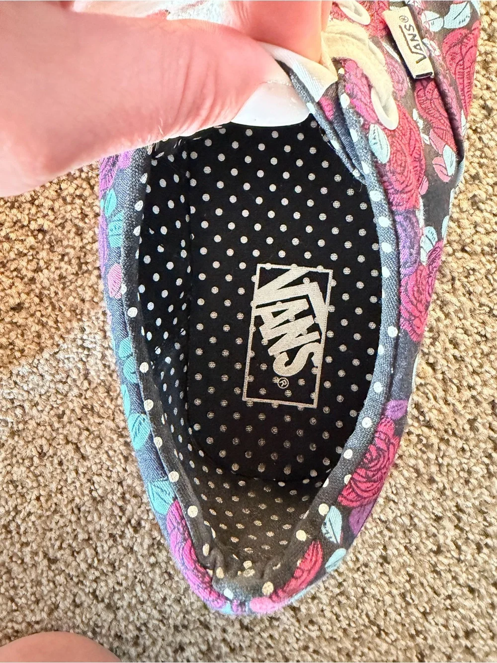 Vans Womens Floral Canvas Sneakers - Purple & Teal - Picture 7 of 9